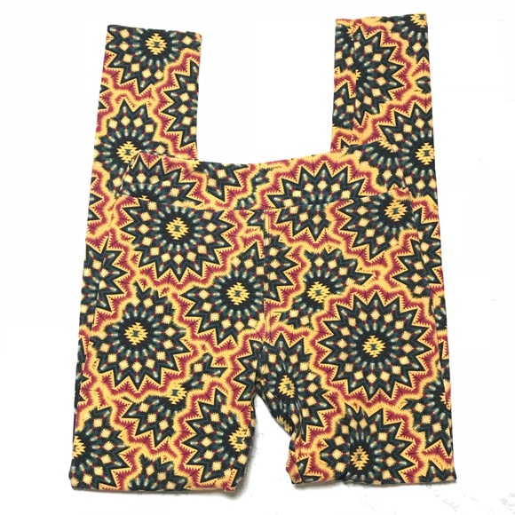 Lularoe Tween Leggings Geometric Sunburst - Picture 2 of 5